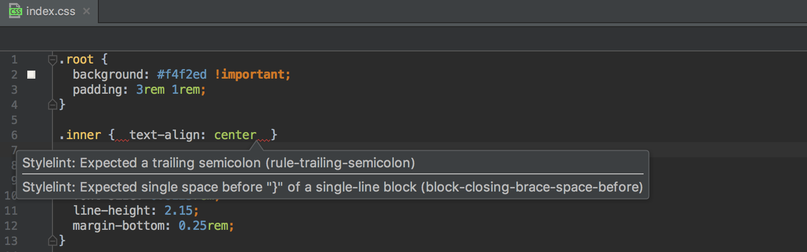 WebStorm Stylelint integration